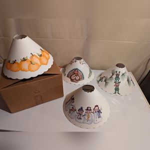 Set of 4 beautiful handcrafted seasonal lampshades.